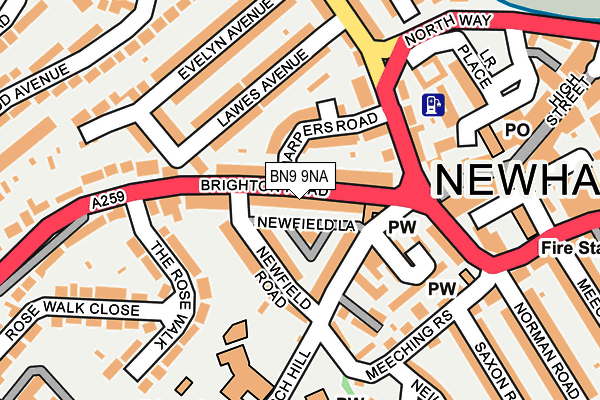 BN9 9NA map - OS OpenMap – Local (Ordnance Survey)