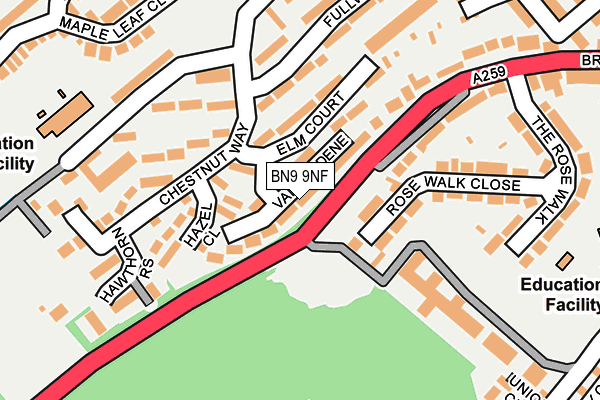 BN9 9NF map - OS OpenMap – Local (Ordnance Survey)