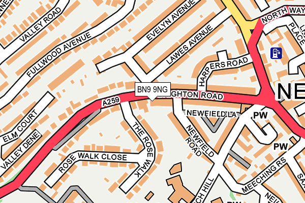 BN9 9NG map - OS OpenMap – Local (Ordnance Survey)