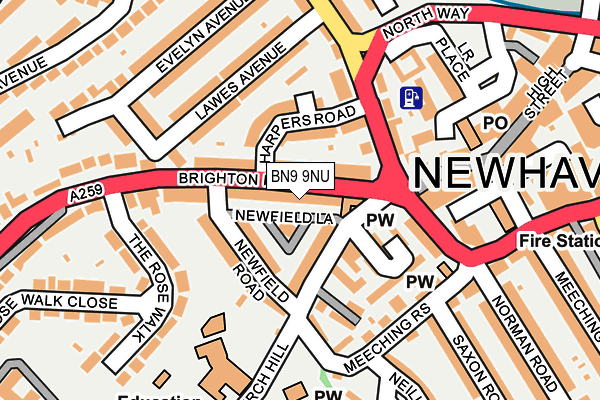 BN9 9NU map - OS OpenMap – Local (Ordnance Survey)