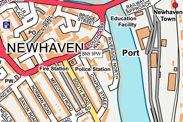 BN9 9PW map - OS OpenMap – Local (Ordnance Survey)
