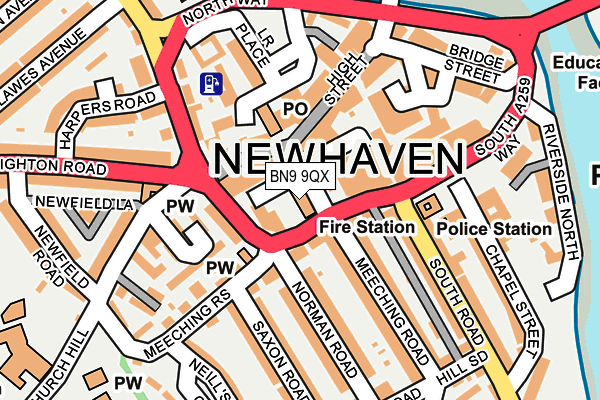 BN9 9QX map - OS OpenMap – Local (Ordnance Survey)