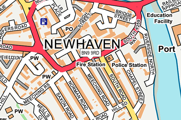 BN9 9RD map - OS OpenMap – Local (Ordnance Survey)