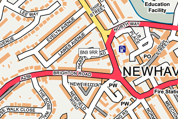 BN9 9RR map - OS OpenMap – Local (Ordnance Survey)