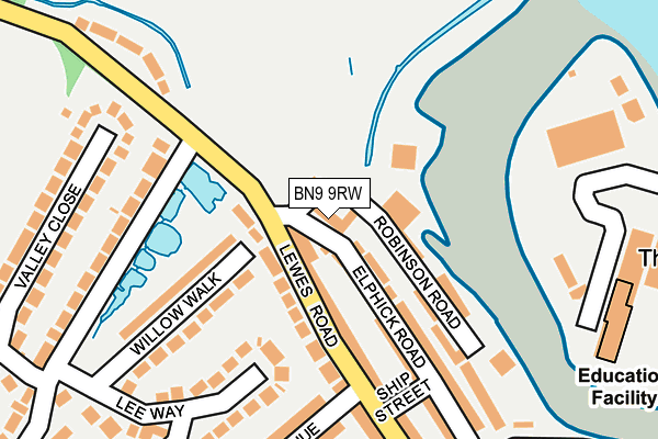 BN9 9RW map - OS OpenMap – Local (Ordnance Survey)