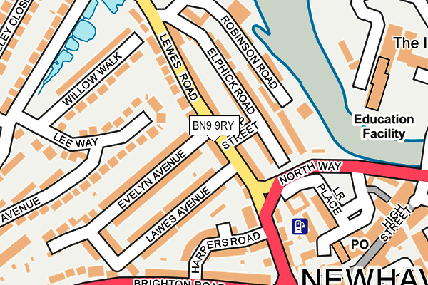 BN9 9RY map - OS OpenMap – Local (Ordnance Survey)