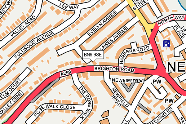 BN9 9SE map - OS OpenMap – Local (Ordnance Survey)