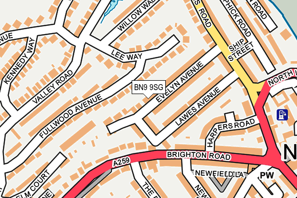 BN9 9SG map - OS OpenMap – Local (Ordnance Survey)