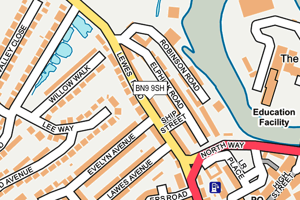 BN9 9SH map - OS OpenMap – Local (Ordnance Survey)