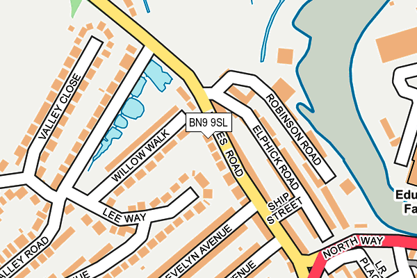 BN9 9SL map - OS OpenMap – Local (Ordnance Survey)