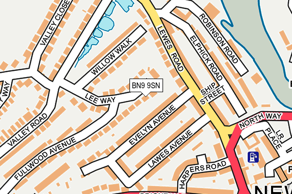 BN9 9SN map - OS OpenMap – Local (Ordnance Survey)