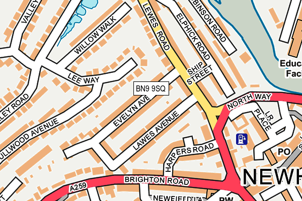 BN9 9SQ map - OS OpenMap – Local (Ordnance Survey)
