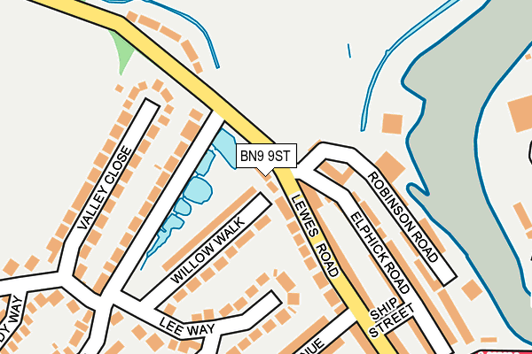 BN9 9ST map - OS OpenMap – Local (Ordnance Survey)