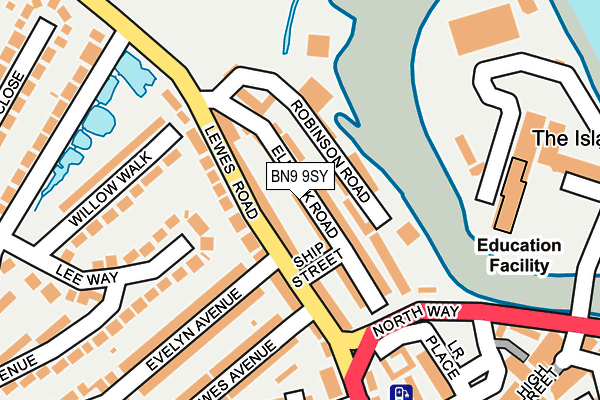 BN9 9SY map - OS OpenMap – Local (Ordnance Survey)