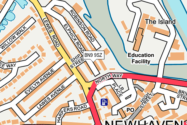 BN9 9SZ map - OS OpenMap – Local (Ordnance Survey)