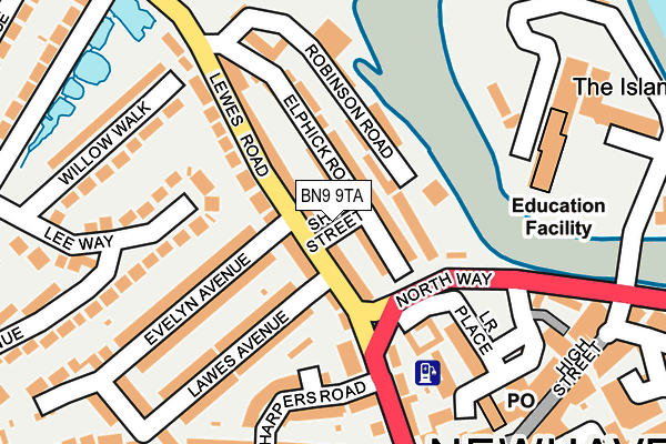 BN9 9TA map - OS OpenMap – Local (Ordnance Survey)