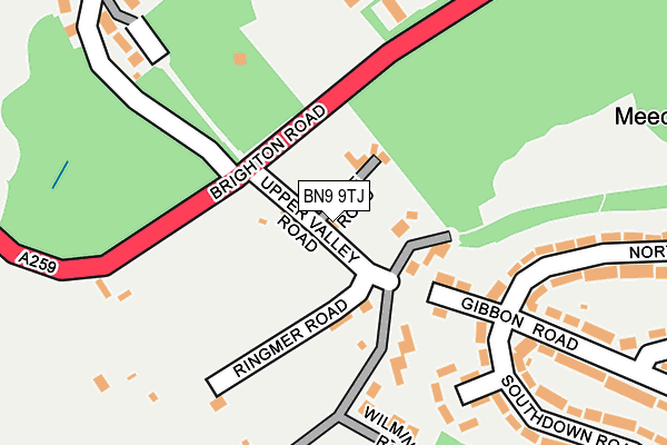 BN9 9TJ map - OS OpenMap – Local (Ordnance Survey)