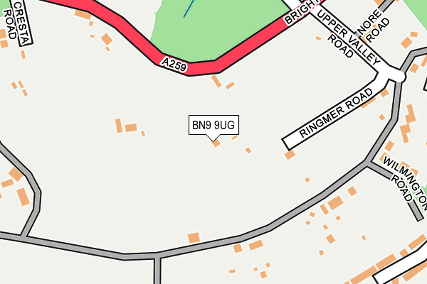 BN9 9UG map - OS OpenMap – Local (Ordnance Survey)