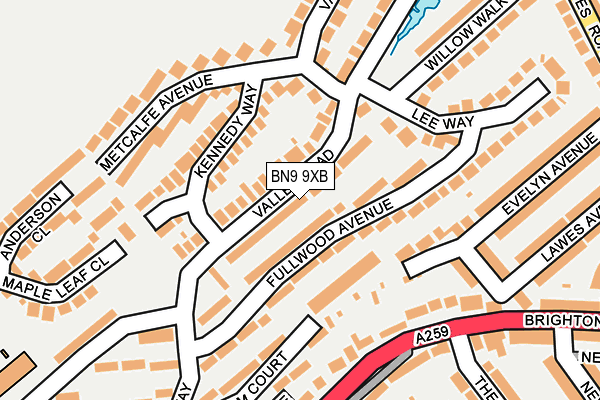 BN9 9XB map - OS OpenMap – Local (Ordnance Survey)