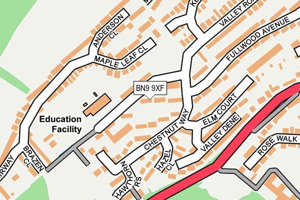 BN9 9XF map - OS OpenMap – Local (Ordnance Survey)