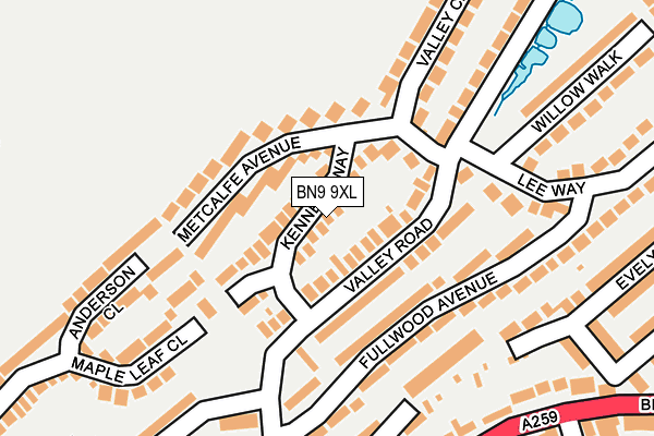 BN9 9XL map - OS OpenMap – Local (Ordnance Survey)