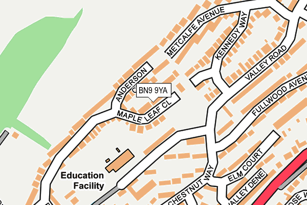 BN9 9YA map - OS OpenMap – Local (Ordnance Survey)