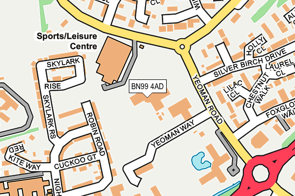 BN99 4AD map - OS OpenMap – Local (Ordnance Survey)