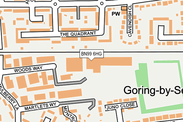 BN99 6HG map - OS OpenMap – Local (Ordnance Survey)