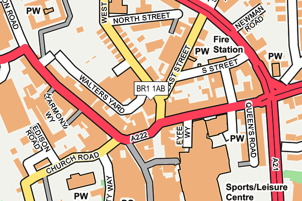 BR1 1AB map - OS OpenMap – Local (Ordnance Survey)