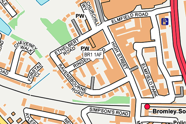 BR1 1AF map - OS OpenMap – Local (Ordnance Survey)