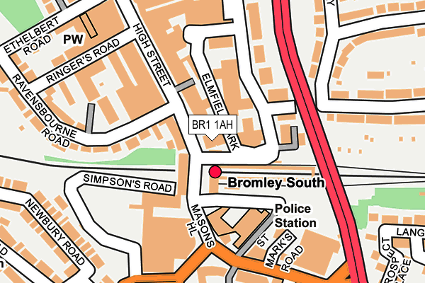 BR1 1AH map - OS OpenMap – Local (Ordnance Survey)