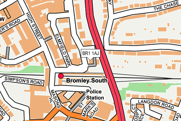 BR1 1AJ map - OS OpenMap – Local (Ordnance Survey)