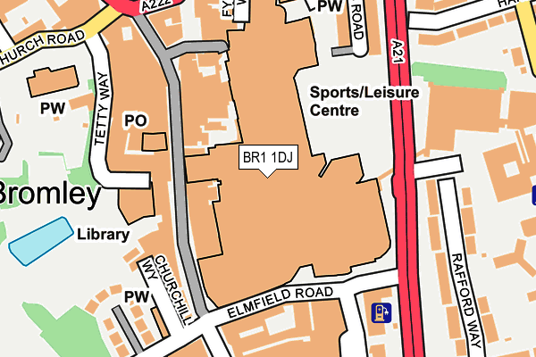 BR1 1DJ map - OS OpenMap – Local (Ordnance Survey)