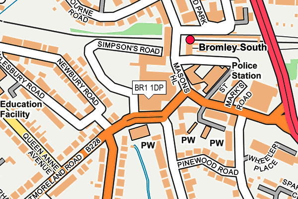 BR1 1DP map - OS OpenMap – Local (Ordnance Survey)