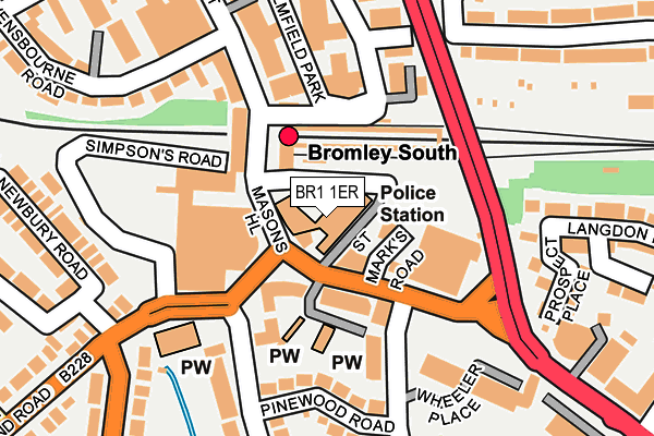 BR1 1ER map - OS OpenMap – Local (Ordnance Survey)