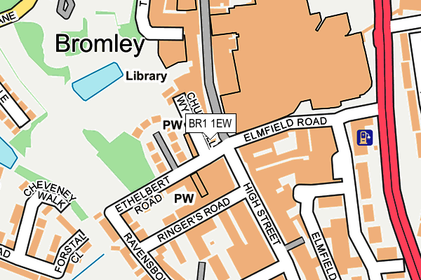 BR1 1EW map - OS OpenMap – Local (Ordnance Survey)