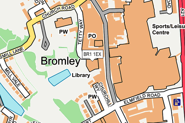 BR1 1EX map - OS OpenMap – Local (Ordnance Survey)