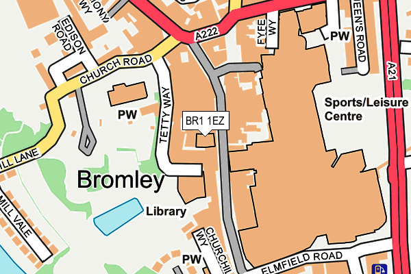 BR1 1EZ map - OS OpenMap – Local (Ordnance Survey)