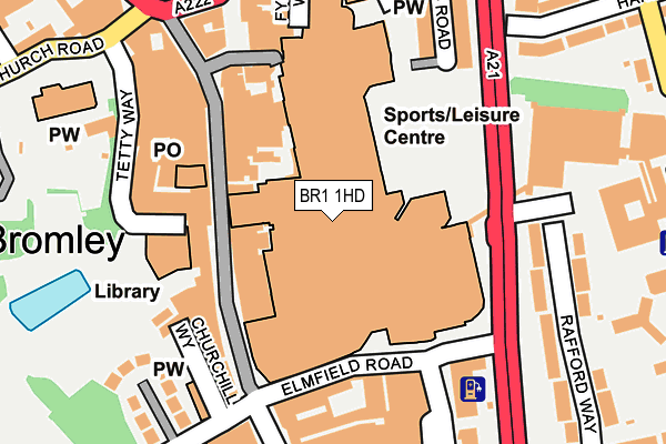BR1 1HD map - OS OpenMap – Local (Ordnance Survey)
