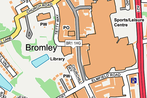 BR1 1HG map - OS OpenMap – Local (Ordnance Survey)