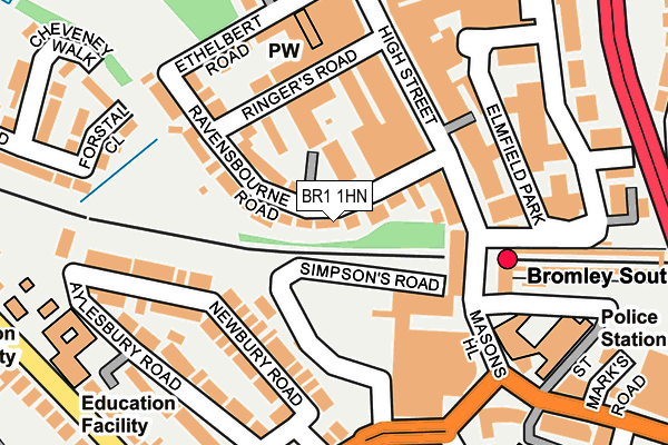 BR1 1HN map - OS OpenMap – Local (Ordnance Survey)