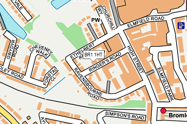 BR1 1HT map - OS OpenMap – Local (Ordnance Survey)
