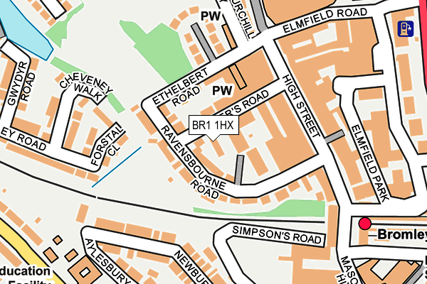 BR1 1HX map - OS OpenMap – Local (Ordnance Survey)