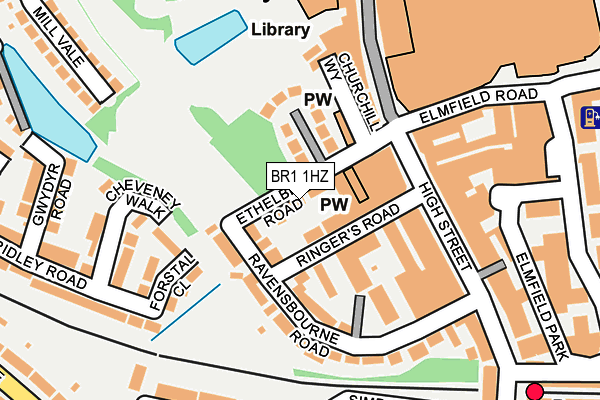 BR1 1HZ map - OS OpenMap – Local (Ordnance Survey)