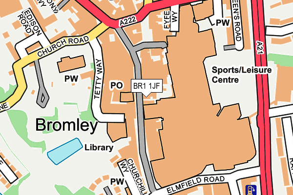 BR1 1JF map - OS OpenMap – Local (Ordnance Survey)