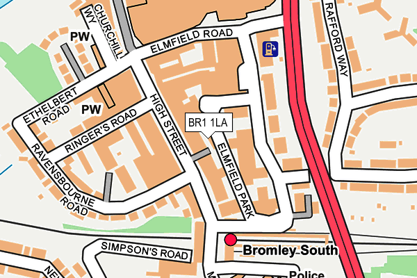 BR1 1LA map - OS OpenMap – Local (Ordnance Survey)