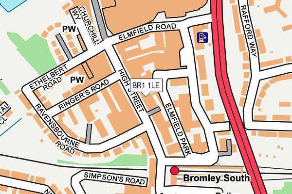 BR1 1LE map - OS OpenMap – Local (Ordnance Survey)