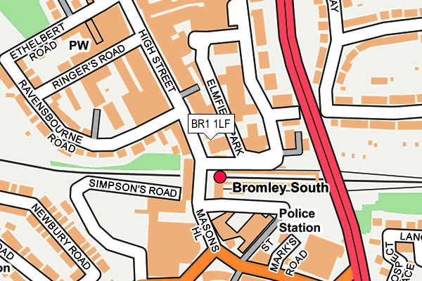 BR1 1LF map - OS OpenMap – Local (Ordnance Survey)