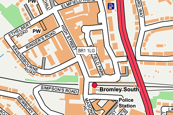 BR1 1LG map - OS OpenMap – Local (Ordnance Survey)
