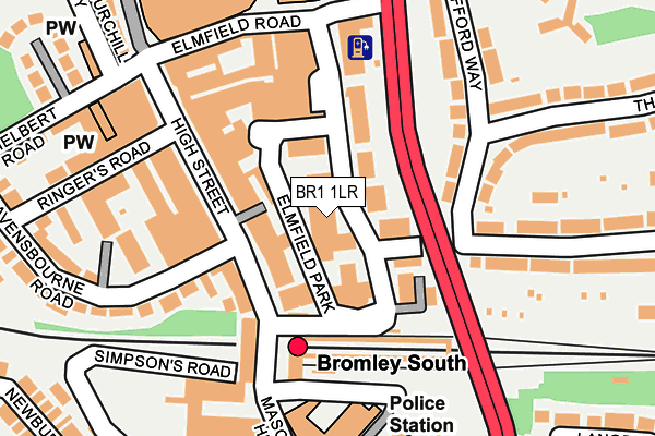 BR1 1LR map - OS OpenMap – Local (Ordnance Survey)